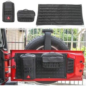 For Jeep Wrangler JK JL 2007+ Tailgate Storage Bag & Tool Kit Organizer Pockets